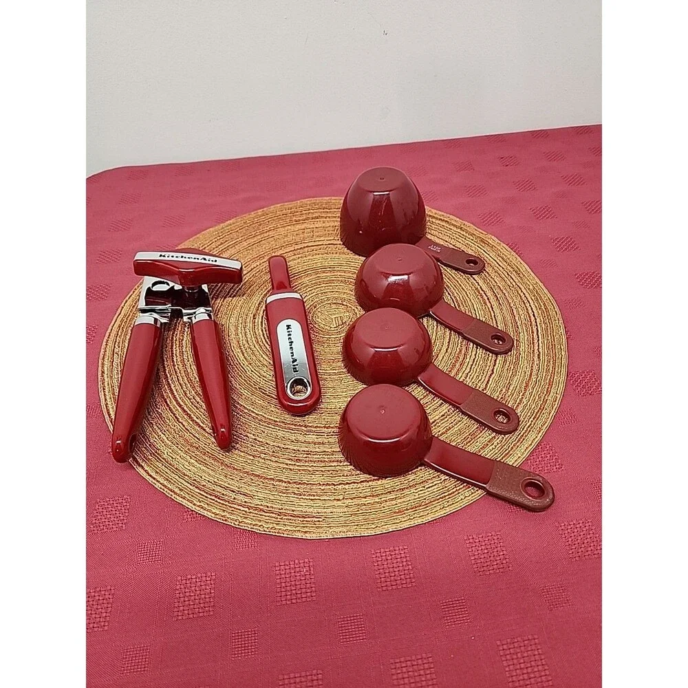 Kitchen Aid Kitchen Starter Kit Opener, Peeler And Measuring Cups Merlot